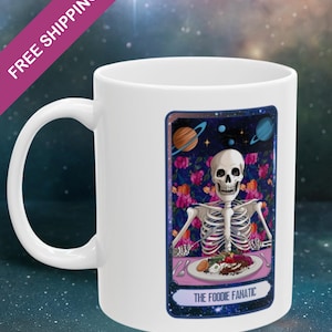 Caneca de Tarô Secular, Caneca de Café Engraçada para Leitura de Tarô para Oráculo, Amantes de Cartas de Tarô, Camiseta de Cartas de Tarô Secular, Presente para Gastronomia, Lua Crescente. Tarô