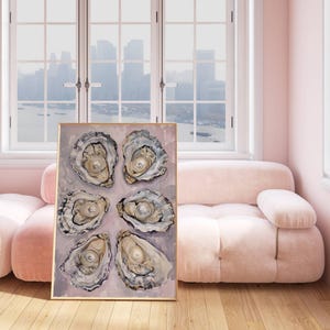 Oyster Shell Painting Colorful Pastel Abstract Coastal Beach House Wall Art Print, Oyster Wall Art, Shuck Yeah Coastal Decor,Oyster Wall Art