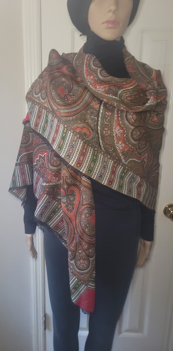 Foulard Carré Vintage En Soie Daniel La Forêt - Motifs Floraux Multicolores - France Fait Main