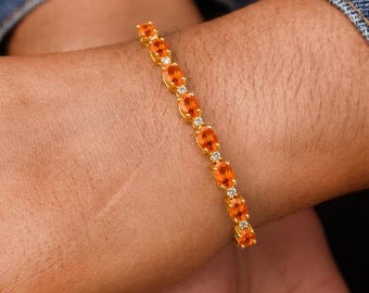 Feueropal mit Diamant Bolo Armbänder, verstellbare Kettenarmbänder, Brauthochzeitsgeschenke, einzigartiger Schmuck