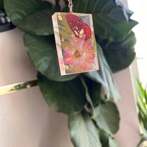 Pink&gold butterfly keychain