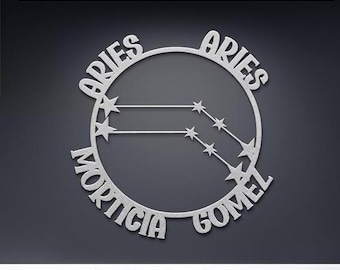 Aries and Aries Couple Constellation Personalized Metal Art Zodiac Astrology Sign Home decor, Custom Gift for Lovers