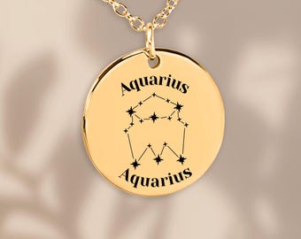 Aquário e casais de Aquário Astrologia Constelações Horóscopo Zodíaco Estrelas Colar Jóias Presente para sua namorada Esposa Aniversário