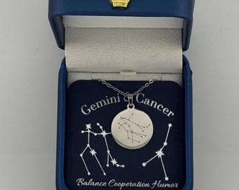 Zodiac Constellation Necklace | Gemini & Cancer | Personalized Couples Jewelry
