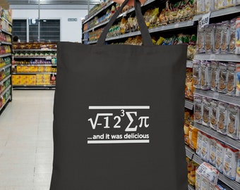 PI Day Math Lover Grocery Tote Funny Pi Day, Gift For Teacher, Birthday, Gift For Her, Gift For Him, Cotton Canvas Tote Bag