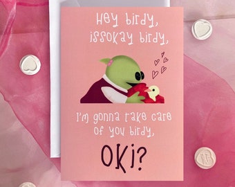 issokay birdy Nanalan Meme A6 Greeting Card, issokay birdy, TikTok viral, love, romance,birthday, wife, girlfriend, funny, cute