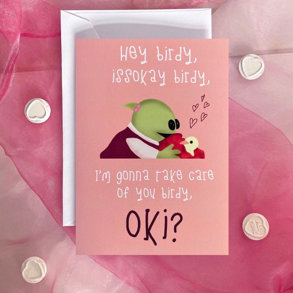 issokay birdy Nanalan Meme A6 Greeting Card, issokay birdy, TikTok viral, love, romance,birthday, wife, girlfriend, funny, cute