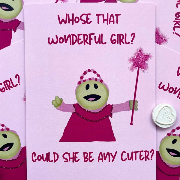 Wonderful Girl Nanalan Meme A6 Greeting Card, Wonderful Girl, TikTok viral, love, romance,birthday, wife, girlfriend, funny, cute