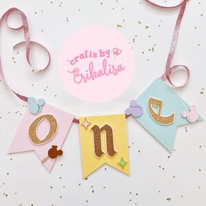 Pastel Vintage Retro Park High Chair Banner Decoration First Birthday Party