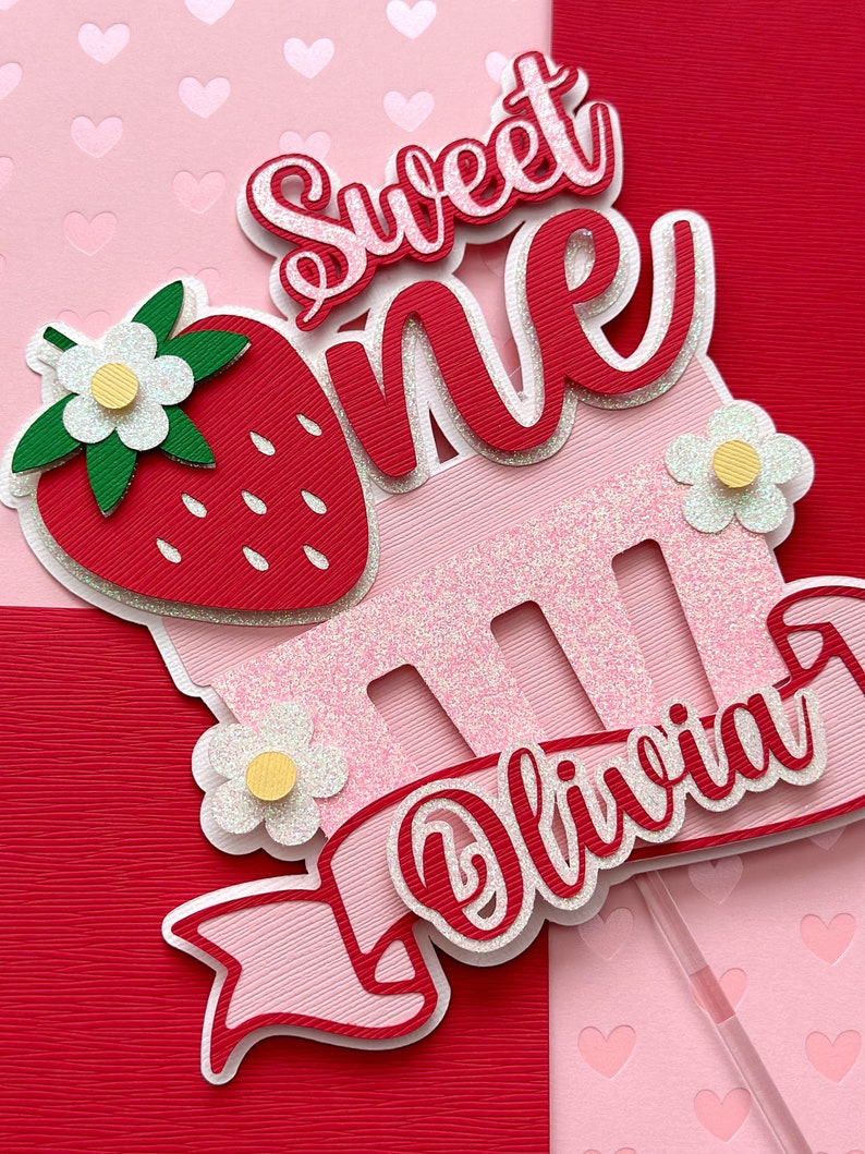 Berry First Birthday Cake Topper Sweet One Party Decoration - Etsy