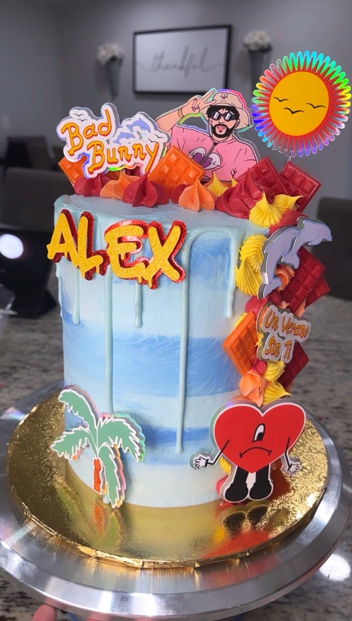 Bad Bunny Cake Topper Un Verano Sin Ti Cake Topper Bad Bunny Etsy 