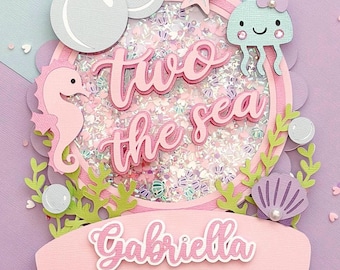 Two the Sea Cake Topper Mermaid Summer Pastel Oneder The Sea Party Under the Sea First Birthday