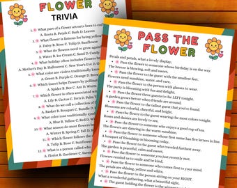 Pass the Flower, Fun Pass the Prize Game for Adults Kids, Womens Day Activity, Mothers Day Game, Spring Game, Garden Party Pass the Gift