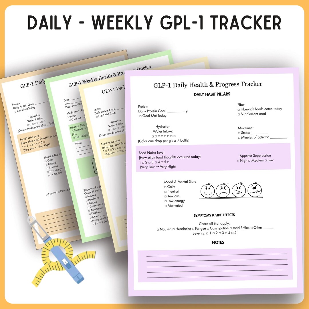 GLP-1 Weight Loss Planner, Weekly Injection Tracker (digital Download ...