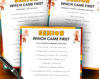 Which Came First Trivia Game, Games for Senior Citizens, Fun Elderly Games, Seniors Memory Game, Senior Party Games, Brain Games for Seniors