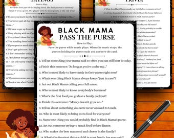 Black Mama Sayings Game, Black Baby Shower Game, Fun Baby Shower Game, Black Mama Sayings Game, Baby Shower Activity Fill in The Blank