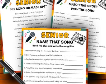 Printable Finish the Lyrics Game, Song Game for Seniors Citizens, Song Trivia, Elderly Games, Seniors Memory Games, Brain Games for Seniors