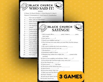 Black Church Sayings Game, Printable Game for Family Adults Kids and Church Party, Games for Church Activities, Church Trivia Christian Game