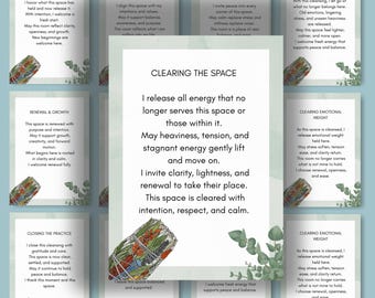 Smudging & Prayer Cards Set: Spiritual Cleansing Guide