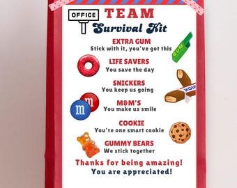 Team Survival Kit-tagg: Gåva med uppskattning för anställda (digital nedladdning)