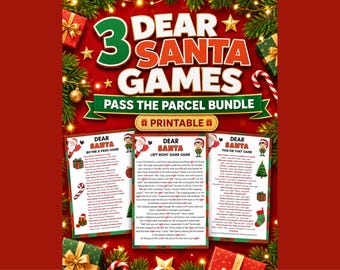 Dear Santa Gratitude Left Right Story, Fun Christmas Pass the Present Game for Family Christmas Games, Christian Christmas Left Right Game