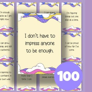 Positive Affirmation Cards for Teens, Daily Affirmations, Positive Thinking Teenagers, Positivity Cards, Encouragement Cards for Kids, PDF