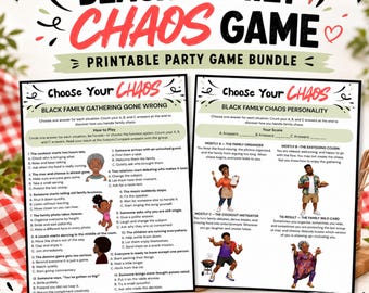 Black Family Party Game, Cookout and Reunion Printable, Funny Family Personality Game Party Fun