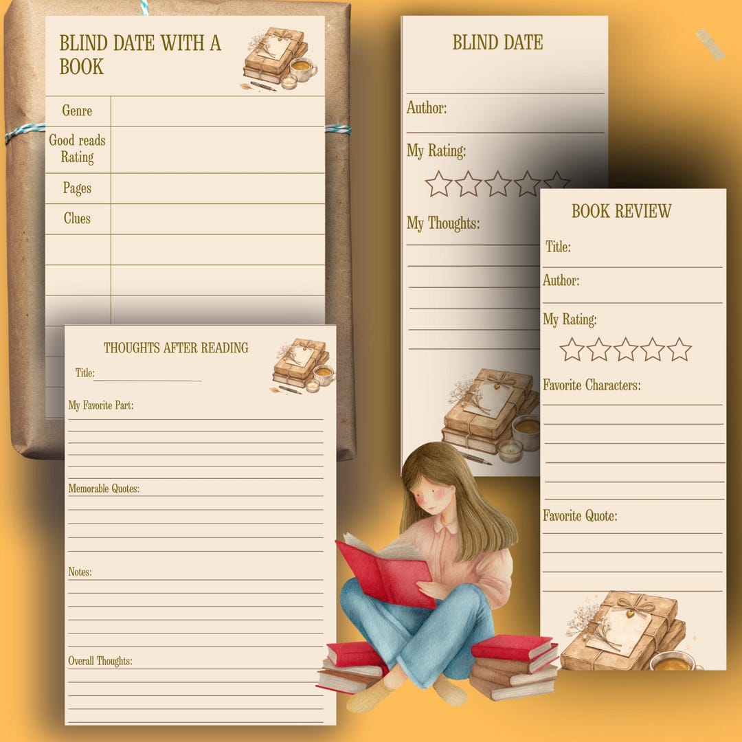 Blind Date With a Book Tag Printable | Genre, Clues, Goodreads Rating ...