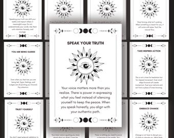 Printable Oracle Card Deck, Instant Download Spiritual Cards, Affirmation Deck, Goddess Spirit  Guidance