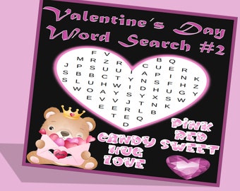 Valentine's Day Word Searches | Puzzles for Kids and Adults | Classroom Activity |Party Games| Story Prompts | Printable & Instant Download