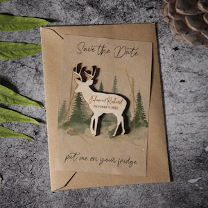 Save the Date Magnet, Personalisierte Save The Date, Holz Save The Date Magnet mit Karten, Save The Date Magneten, Hochzeitskarten, Rustikale Hochzeit