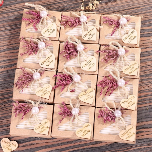 50 Pcs Handmade Baby Shower Scented Soap Favors Wedding Favors for Guest in Bulk Rustic Wedding Favor Bridal Shower Soaps gastgeschenk taufe