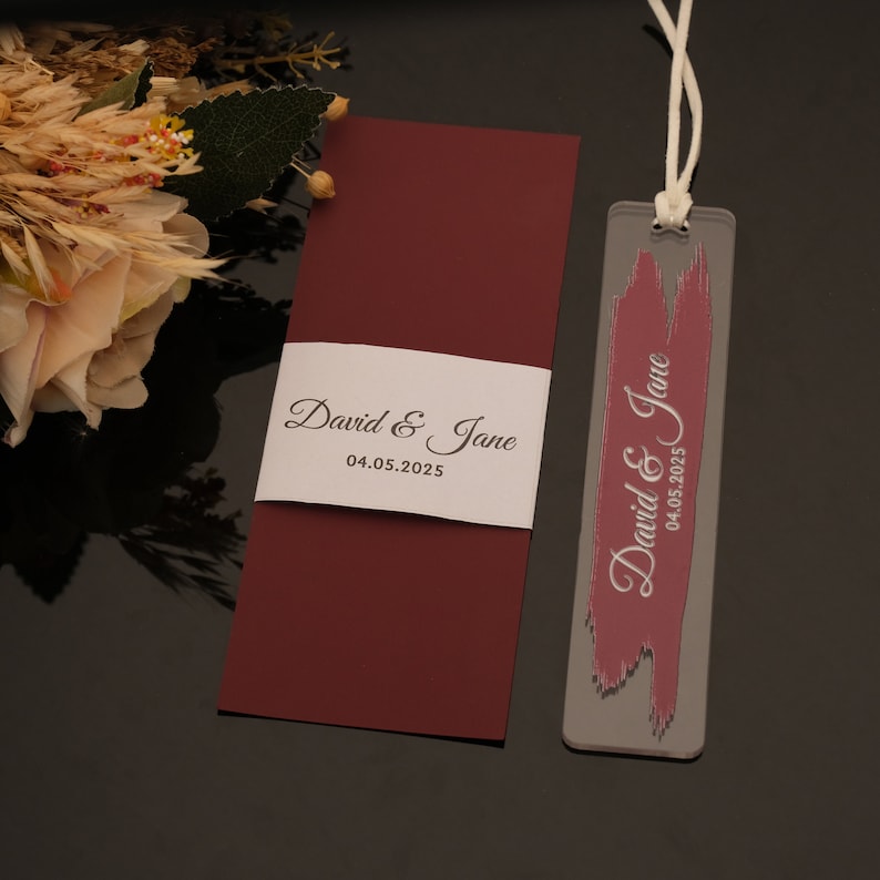 15 Pcs Personalized Acrylic Bookmarks Wedding Favors Bookmarks, Custom