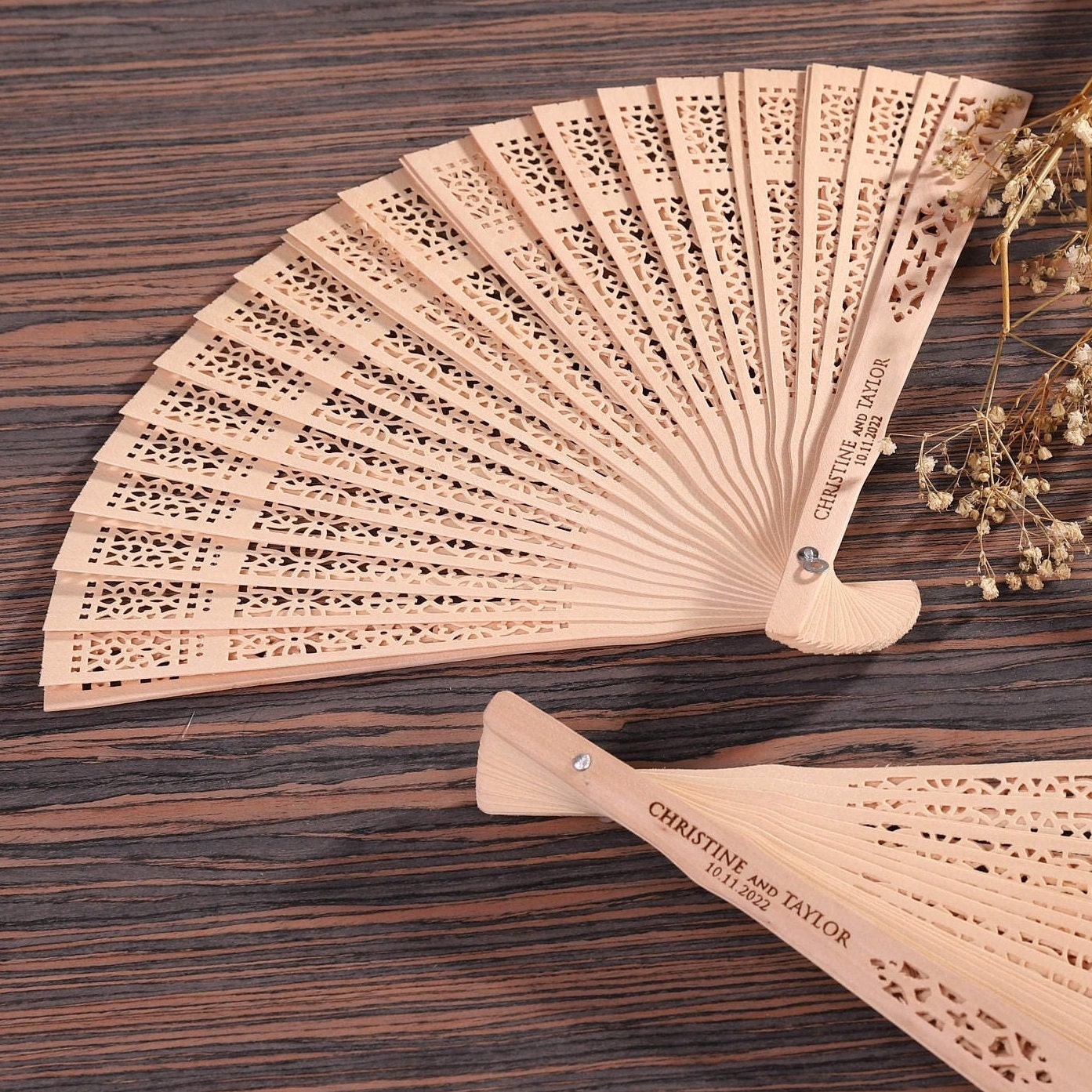 customized wooden fans for wedding ceremony in Crete, Crete for Love