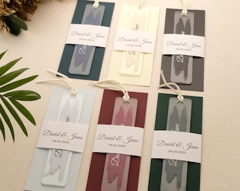 15 Pcs Personalized Acrylic Bookmarks: Wedding Favors, Guest Gifts
