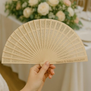 Rustic Wedding Fans – Personalized Ceremony Programs – Boho Wedding Favor Fans – Bulk Custom Fans for Outdoor Summer Weddings