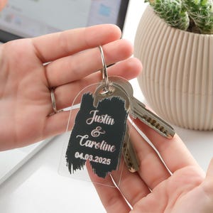 15-delige gepersonaliseerde bruiloftssleutelhangers | Vrijgezellenfeest sleutelhanger gunsten | Aangepaste acrylbedankjes voor gasten | Elegante feest sleutelhanger cadeaus