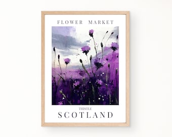 Scotland National Flower Poster, Flower Market Print, Printable Wall Art, Botanical Print, Abstract Floral Art, Digital Download, Home Decor