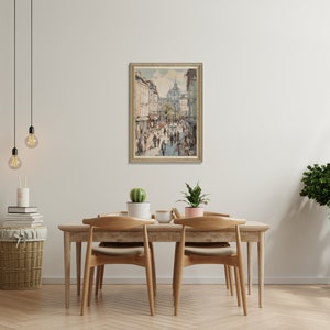 Neutral Paris Cityscape, Vintage Style Wall Art, Paris Street Scene, Downloadable Print image 6