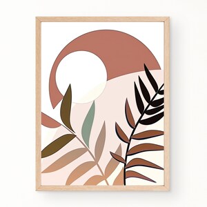 Boho Wall Art, Mid Century Modern Print, Minimalist Wall Art, Abstract Art Print, Printable Wall Art, Digital Download, Neutral Color Print