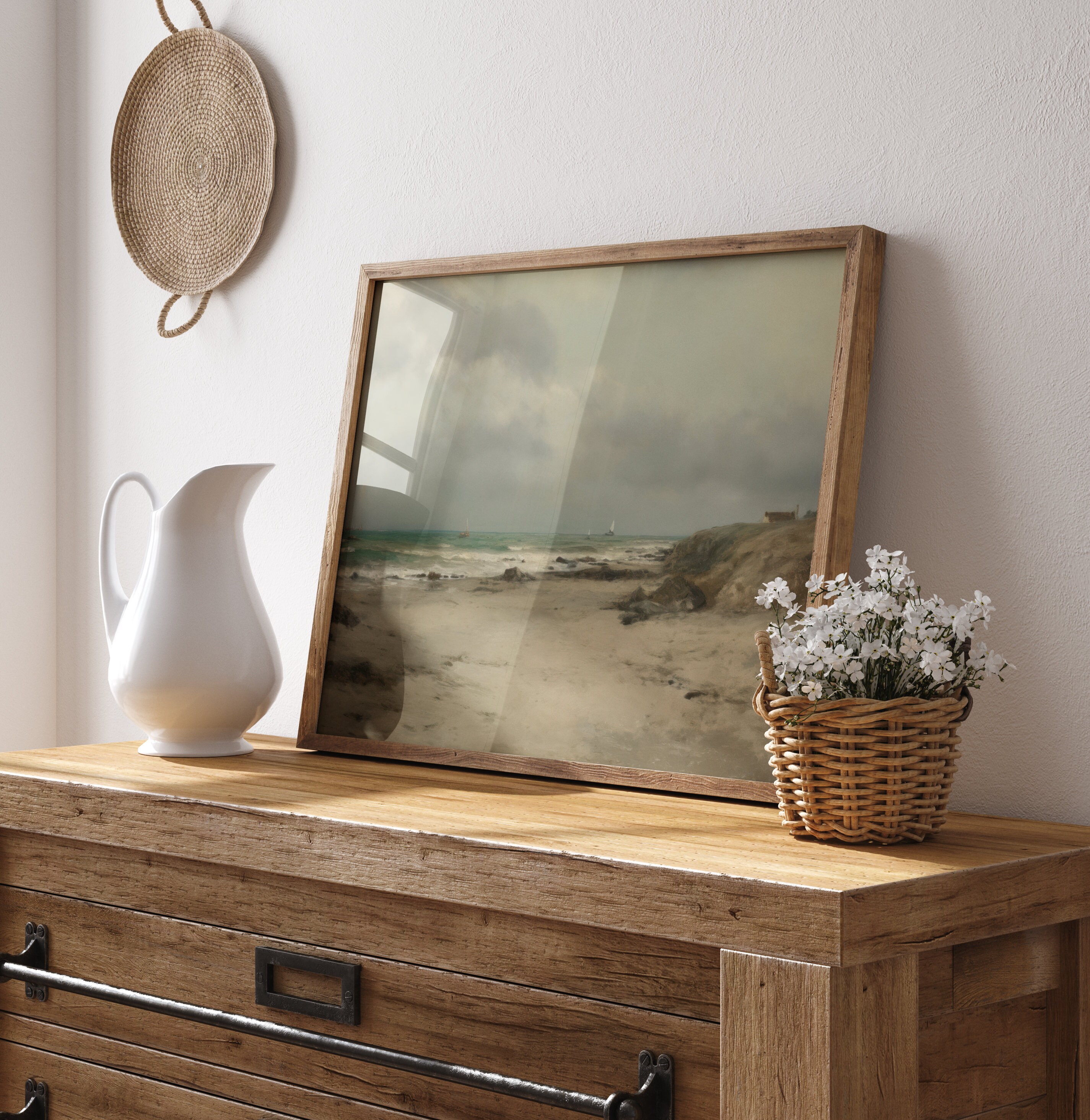 Vintage Style Wall Art, Beach House Wall Art Decor, Coastal Seaside ...