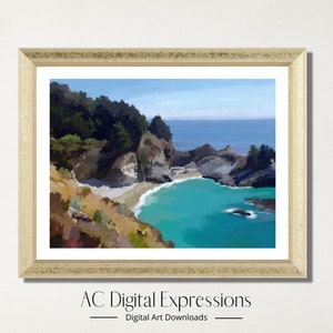 McWay Falls Big Sur Wall Art, California Coast Printable Wall Art, Digital Download, Ocean Wall Art, Home Decor, Printable Art