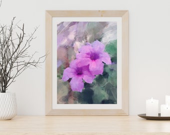 Petunia Printable Wall Art, Floral Wall Art, Botanical Print, Abstract Art, Digital Download, Home Decor