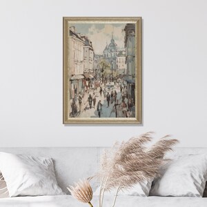 Neutral Paris Cityscape, Vintage Style Wall Art, Paris Street Scene, Downloadable Print image 4
