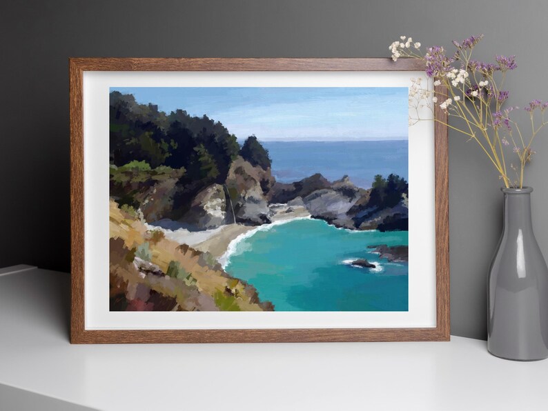 Mcway Falls Big Sur Wall Art California Coast Printable Wall Etsy