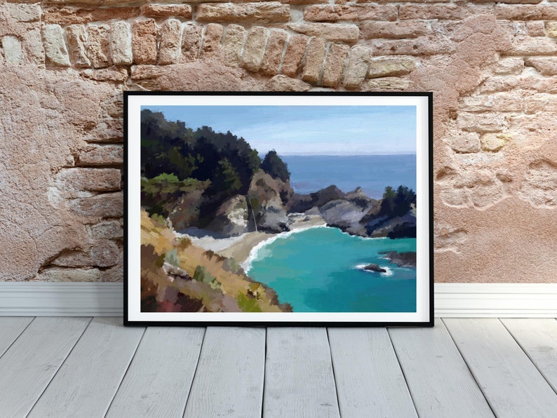 Mcway Falls Big Sur Wall Art California Coast Printable Wall Etsy