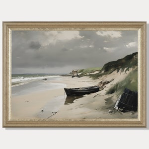Strand Haus Wand Kunst Dekor, digital herunterladbar, Vintage-Stil Wandkunst, Küste Meer Print