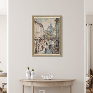 Neutral Paris Cityscape, Vintage Style Wall Art, Paris Street Scene, Downloadable Print image 5
