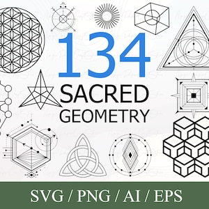 Sacred Geometry Svg Bundle| Geometric SVG | Tattoo svg | Minimalistic svg | Mandala svg | shapes svg | sacred symbols | Abstract Svg