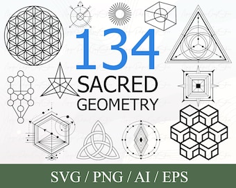Heilige Geometrie Svg Bundel| Geometrische SVG-| Tattoo SVG | Minimalistische svg | Mandala svg | vormen svg | heilige symbolen | Samenvatting Svg